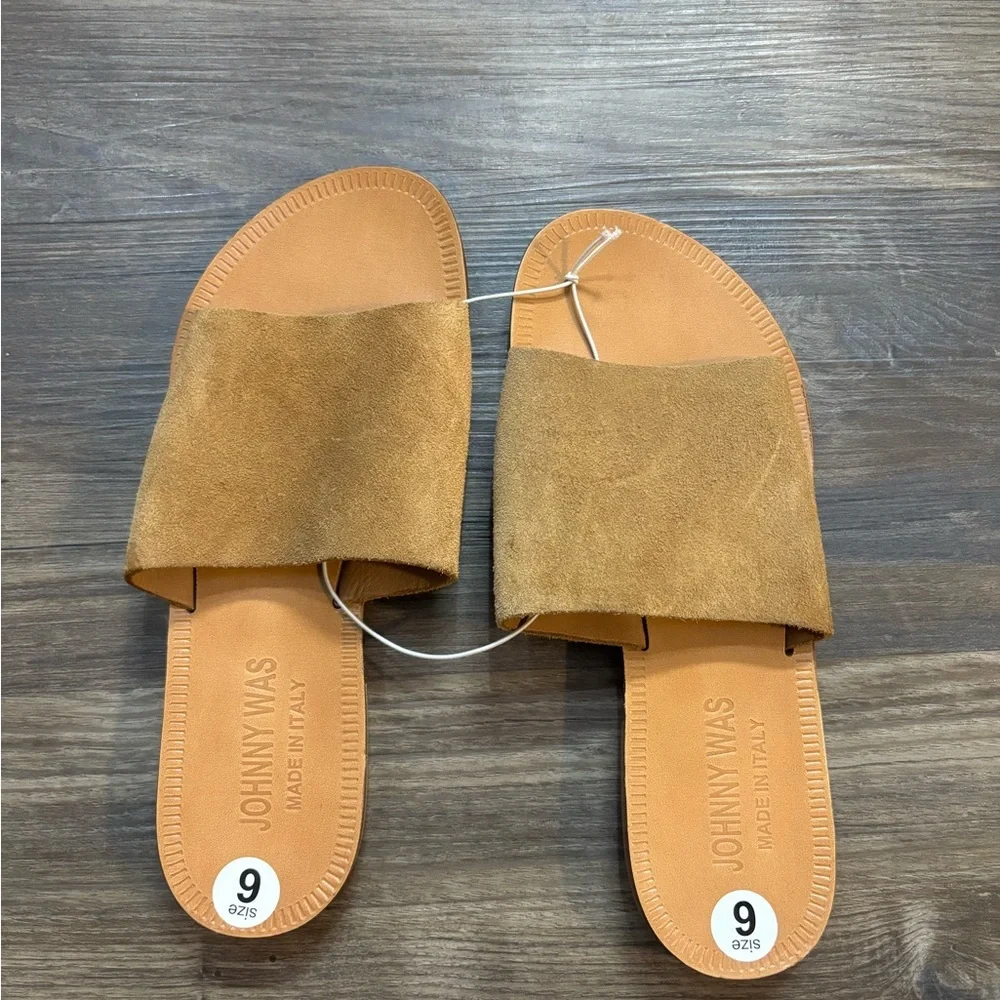 NEW Johnny Was Women’s Size 6 All Leather Slide‎ Sandals